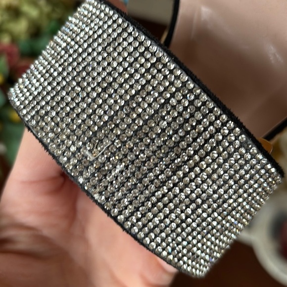 Brand New Black & Silver Crystal Rhinestone Wedge Sandals Sparkly Sexy 4.5” Heel - Picture 14 of 16